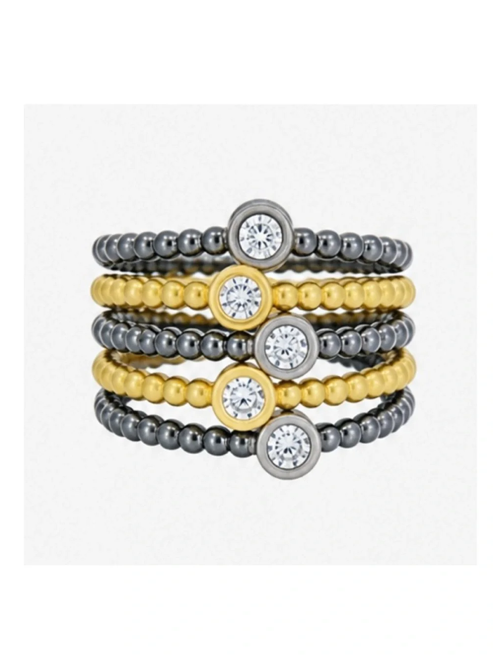 Freida Rothman Sterling Silver Signature Cityscape Wire 5- Stack Ring